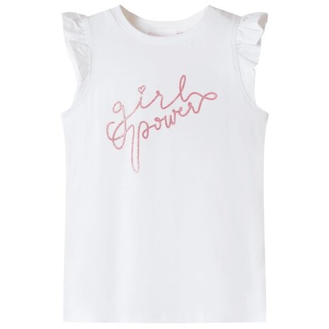 Kindershirt met ruches aan de mouwen 128 ecru 1