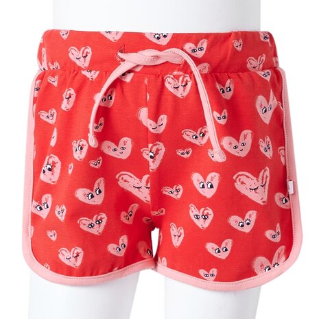 Kindershort met trekkoord 128 rood 9