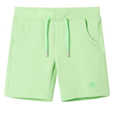 Kindershort 128 fluorescerend groen 1