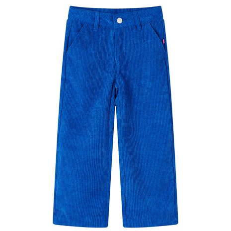 Kinderbroek 92 ribfluweel kobaltblauw 1