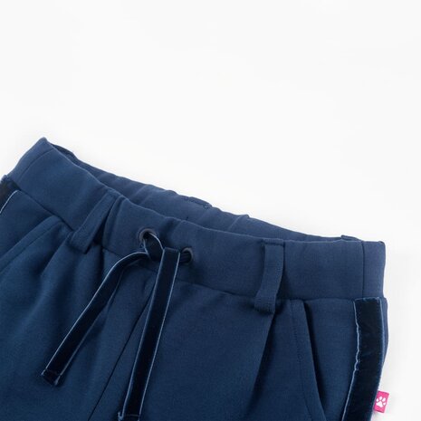 Kinderbroek met zwarte bies 128 marineblauw 3