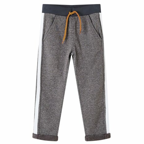 Kinderjoggingbroek 128 gemêleerd donkergrijs 1