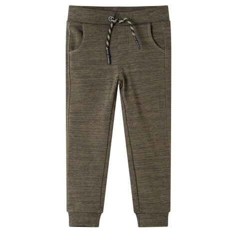 Kinderjoggingbroek 104 gemêleerd donker kaki 1