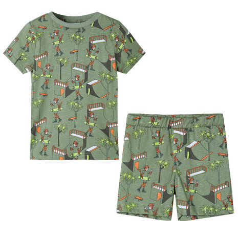 Kinderpyjama met korte mouwen 92 lichtkakikleurig 1