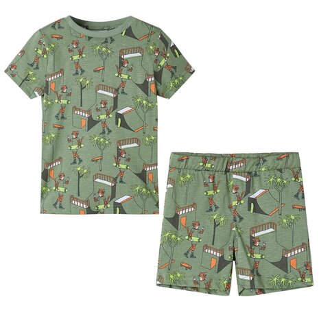 Kinderpyjama met korte mouwen 104 lichtkakikleurig 1