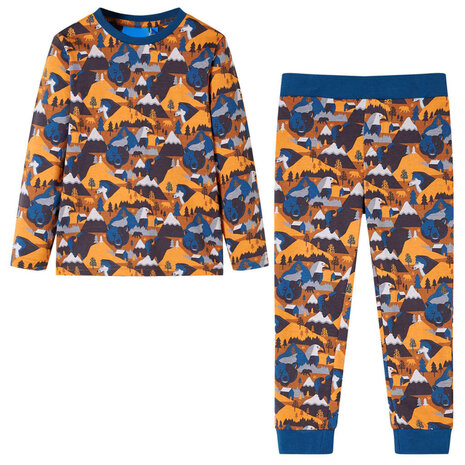 Kinderpyjama met lange mouwen 104 cognackleurig 1