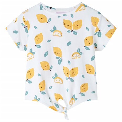 Kindershirt met knoop in de zoom 128 ecru 1