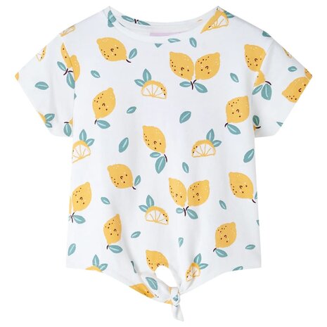 Kindershirt met knoop in de zoom 140 ecru 1