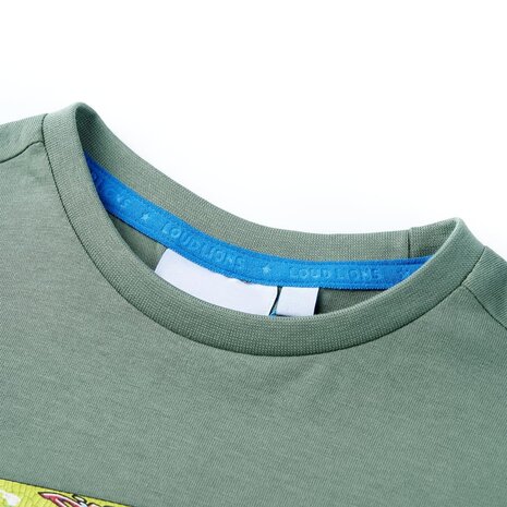 Kindershirt met korte mouwen 128 kakikleurig 3