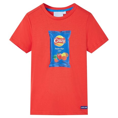 Kindershirt met korte mouwen 92 rood 1