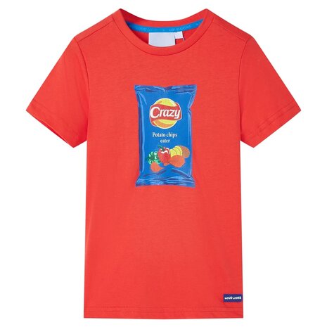Kindershirt met korte mouwen 116 rood 1