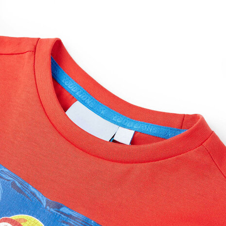 Kindershirt met korte mouwen 128 rood 3