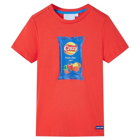 Kindershirt met korte mouwen 140 rood 1