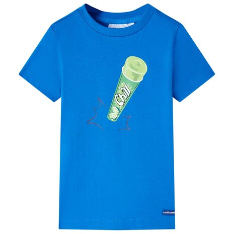 Kindershirt 140 felblauw 1