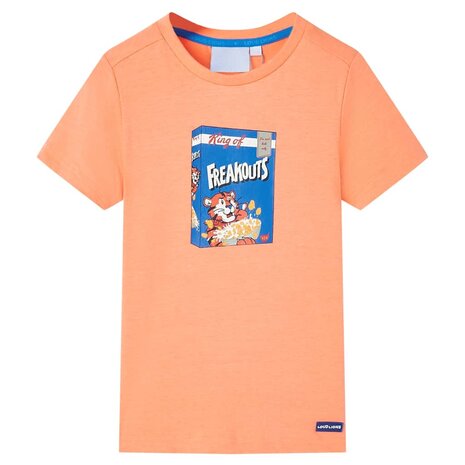 Kindershirt met korte mouwen 92 neonoranje 1