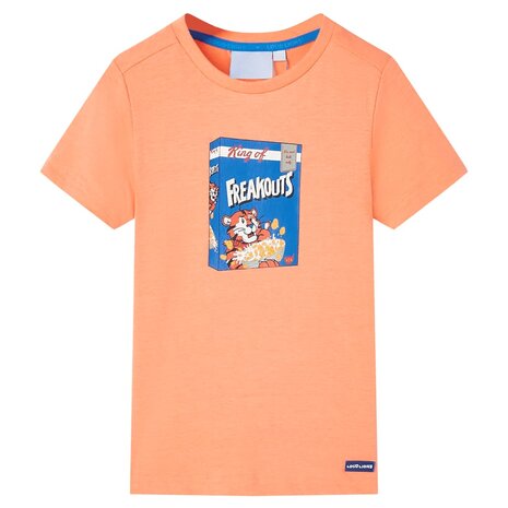 Kindershirt met korte mouwen 116 neonoranje 1