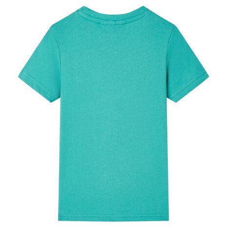 Kindershirt met korte mouwen 92 donkermintkleurig 2
