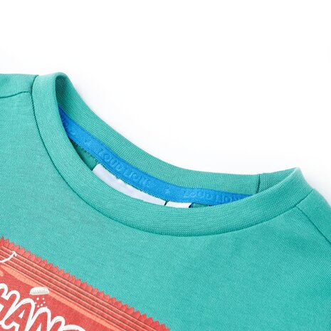 Kindershirt met korte mouwen 92 donkermintkleurig 3