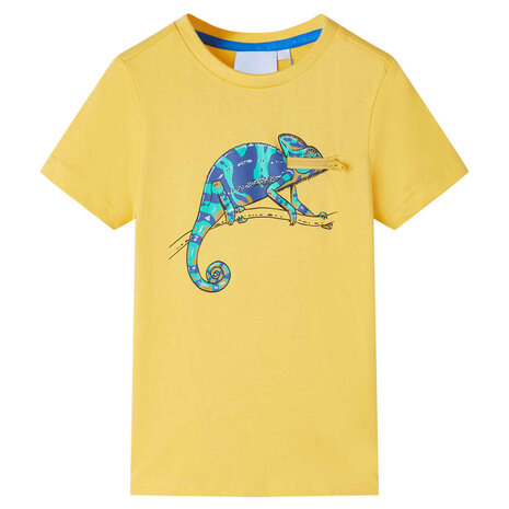 Kindershirt met korte mouwen 140 lichtokerkleurig 1