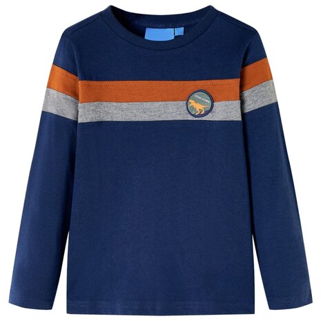 Kindershirt met lange mouwen 104 marineblauw 1