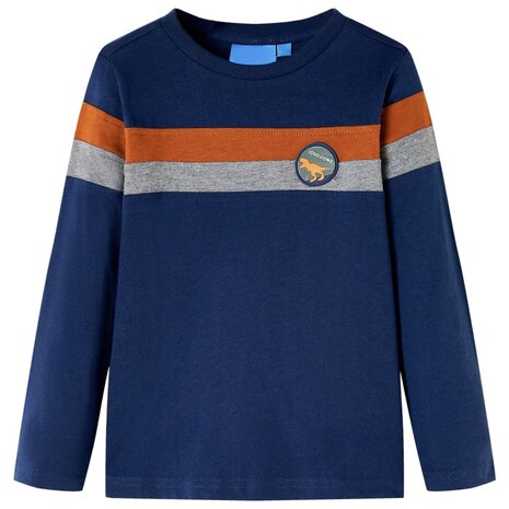 Kindershirt met lange mouwen 116 marineblauw 1