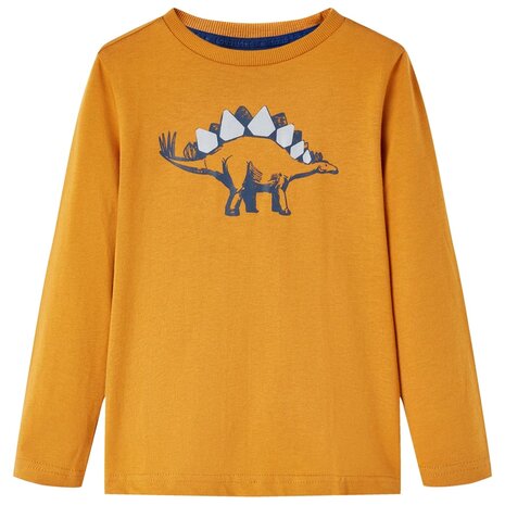 Kindershirt met lange mouwen 128 donkerokerkleurig 1