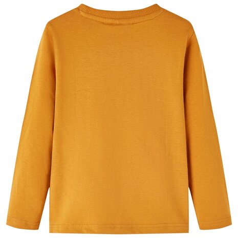 Kindershirt met lange mouwen 128 donkerokerkleurig 2