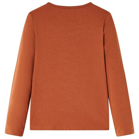Kindershirt met lange mouwen 128 cognackleurig 2