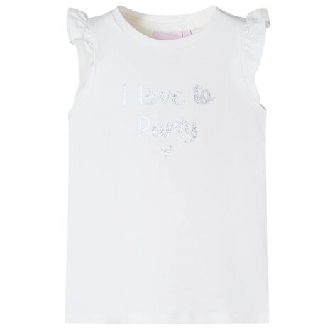 Kindershirt met mouwen met ruches 140 wit 1