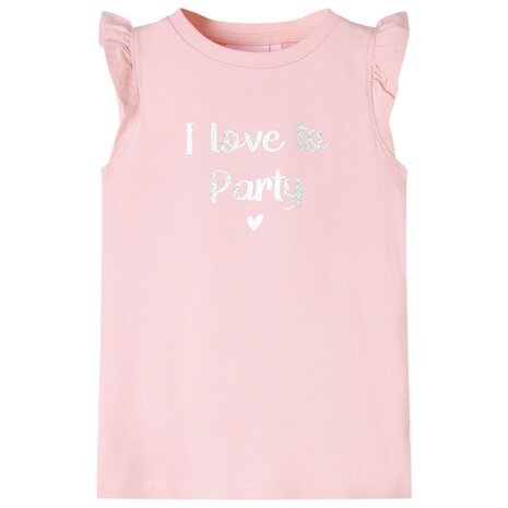 Kindershirt met ruches aan de mouwen 104 lichtroze 1