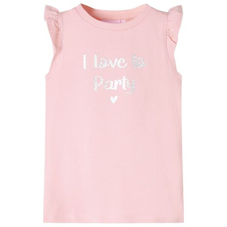 Kindershirt met ruches aan de mouwen 128 lichtroze 1