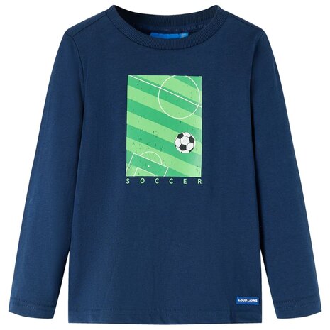 Kindershirt met lange mouwen 92 marineblauw 1