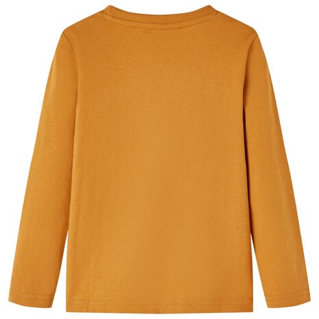 Kindershirt met lange mouwen 104 donkerokerkleurig 2