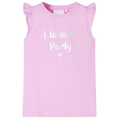 Kindershirt met ruches aan de mouwen 128 lila 1
