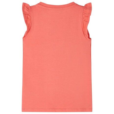Kindershirt met ruches aan de mouwen 140 koraalkleurig 2