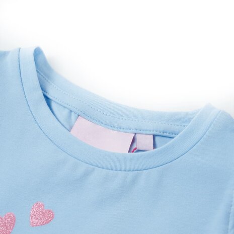 Kindershirt met ruches aan de mouwen 92 lichtblauw 3