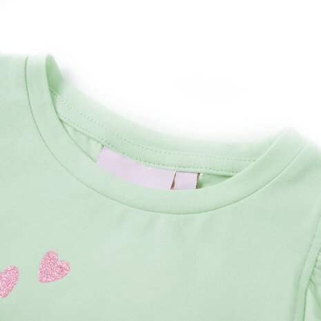 Kindershirt met ruches aan de mouwen 128 zachtgroen 3