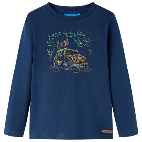 Kindershirt met lange mouwen 128 marineblauw 1