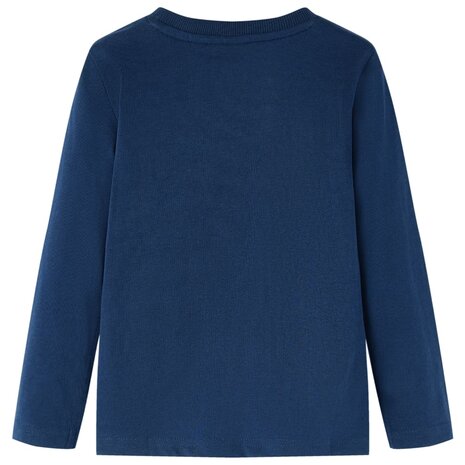 Kindershirt met lange mouwen 128 marineblauw 2