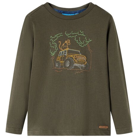 Kindershirt met lange mouwen 116 kakikleurig 1