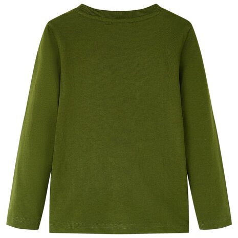 Kindershirt met lange mouwen 116 donkerkakikleurig 2