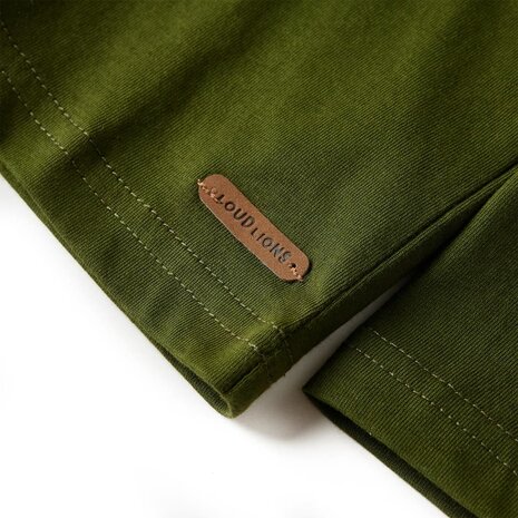 Kindershirt met lange mouwen 116 donkerkakikleurig 5