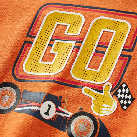 Kindershirt met lange mouwen 104 donkeroranje 4