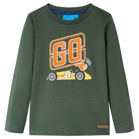Kindershirt met lange mouwen 128 donkergroen 1