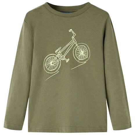 Kindershirt met lange mouwen 92 kakikleurig 1