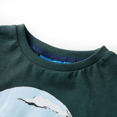 Kindershirt met lange mouwen 128 donkergroen 3