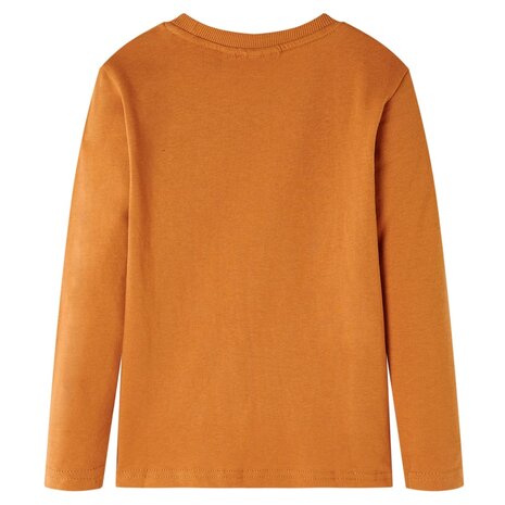 Kindershirt met lange mouwen 92 donkerokerkleurig 2