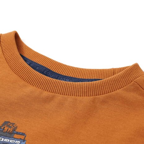 Kindershirt met lange mouwen 92 donkerokerkleurig 3