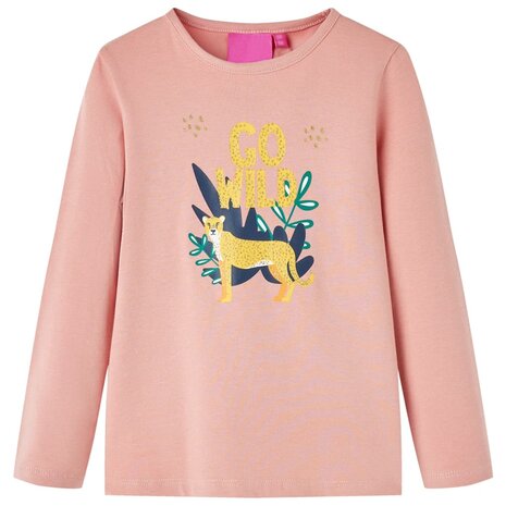 Kindershirt met lange mouwen 128 lichtroze 1