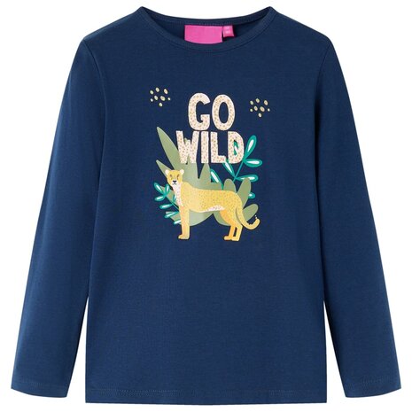 Kindershirt met lange mouwen 104 marineblauw 1